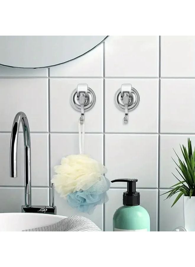 Silvery Suction Cup Hook Powerful Vacuum Adhesive No Drill Wall Mounted For Bathroom Kitchen Storage - Image 3