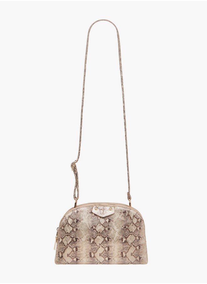 Flora Bella By Shoexpress Textured Dome Bag with Detachable Strap and Zip Closure  - Image 2