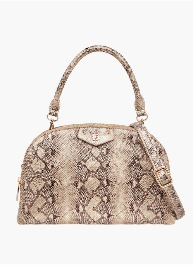 Flora Bella By Shoexpress Textured Dome Bag with Detachable Strap and Zip Closure  - Image 1