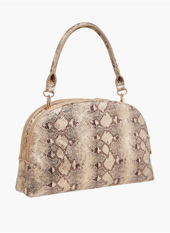 Flora Bella By Shoexpress Textured Dome Bag with Detachable Strap and Zip Closure  - Image 3