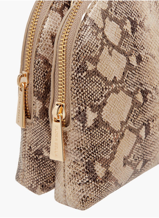 Flora Bella By Shoexpress Textured Dome Bag with Detachable Strap and Zip Closure  - Image 5