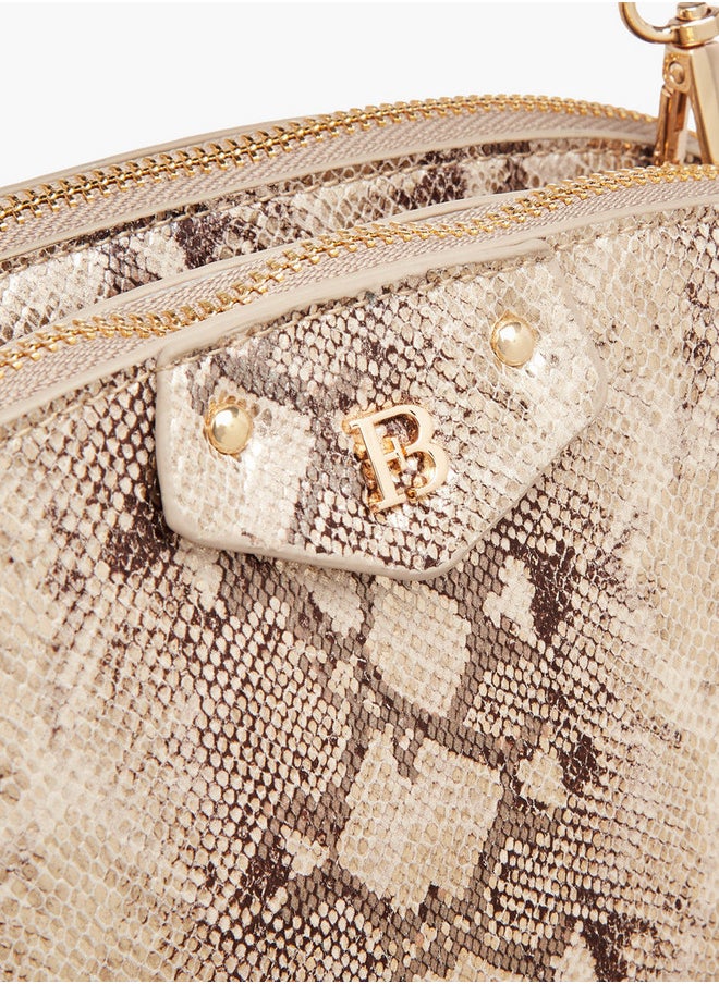 Flora Bella By Shoexpress Textured Dome Bag with Detachable Strap and Zip Closure  - Image 4