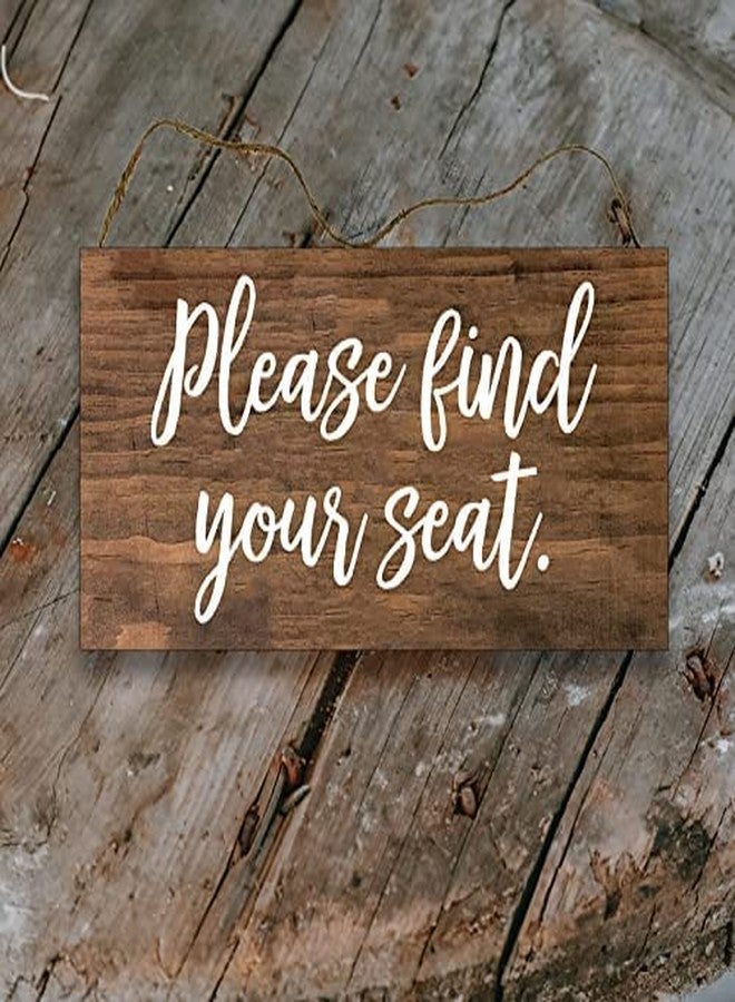 Agriism Please Find Your Seat Sign - Rustic Ring Bearer Sign - Seating Chart - Wedding Wood Sign 12x6 Inch 30x15 cm - Image 1