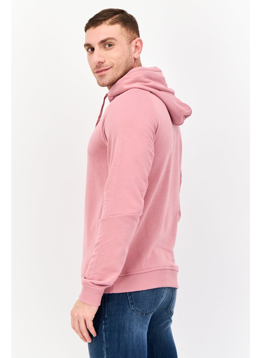 Kenneth Cole Men Solid Long Sleeves Hooded Sweatshirt, Pink  - Image 2