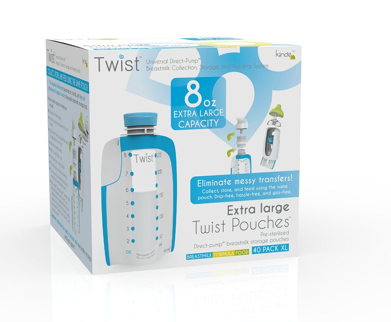 Kiinde Twist Pouch Direct-Pump Direct-Feed Twist Cap Breast Milk Storage Bag for Pumping, Freezing, Heating and Feeding, Pre-Sterilized, Breast Feeding Essentials, 8 Ounce, Pack of 40 - Image 5