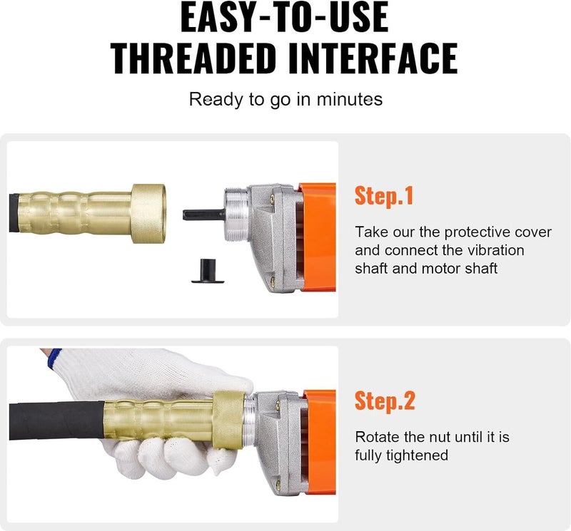 KOUREVON 1400W Heavy Duty Concrete Vibrator 13000 Vibrations Per Minutes 35Mm With 5 Feet Needle(6 Months Warranty) - Image 3