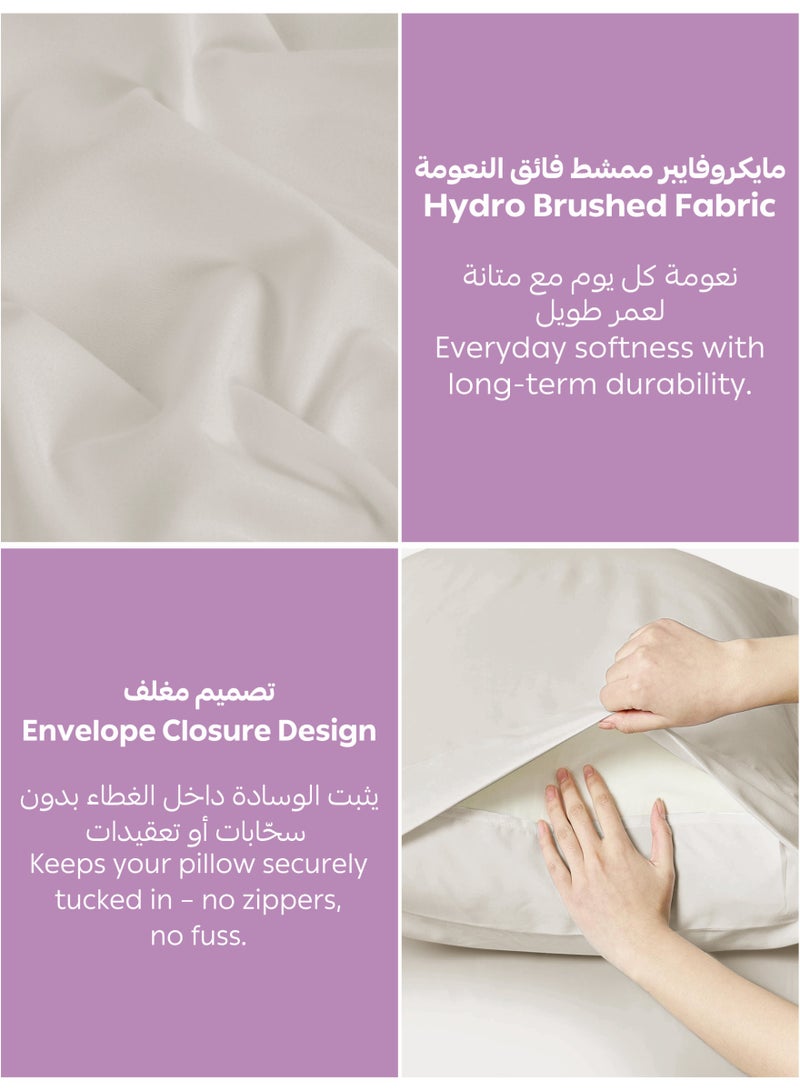 Donetella Bedding Fitted Sheet - Fits 180x200 Cm For King Bed - 3 Pcs (1 Fitted Sheet and 2 Pillowcases) - 35 Cm Deep Pocket - Solid Bed Sheet - Image 5