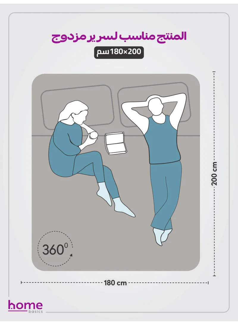 دوناتيلا طقم شرشف مطاط 3 قطع مزدوج 200×203 سم 35 سم فائق النعومة لون أبيض