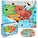 LELEMON Puzzles for Kids Ages 46Animal Map 100 Piece Puzzles for Kids Ages 48 in a Metal Box Educational Jigsaw Puzzles 100 Piece Puzzle Games Puzzle Toys for Girls and Boys - Image 2