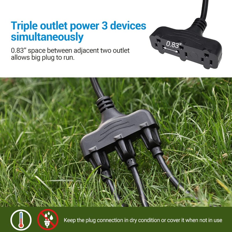 DEWENWILS Light Timer Outdoor Weatherproof with 2 FT Extension Cord, Photocell Timer Switch with 3 Grounded Outlets for Christmas Decorations, Landscape Light, String Lights, UL Listed - Image 5