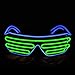 PINFOX Shutter El Wire Neon Rave Glasses Flashing LED Sunglasses Light Up Costumes For 80s EDM Party RB03 Blue Light Green - Image 3