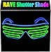 PINFOX Shutter El Wire Neon Rave Glasses Flashing LED Sunglasses Light Up Costumes For 80s EDM Party RB03 Blue Light Green - Image 2
