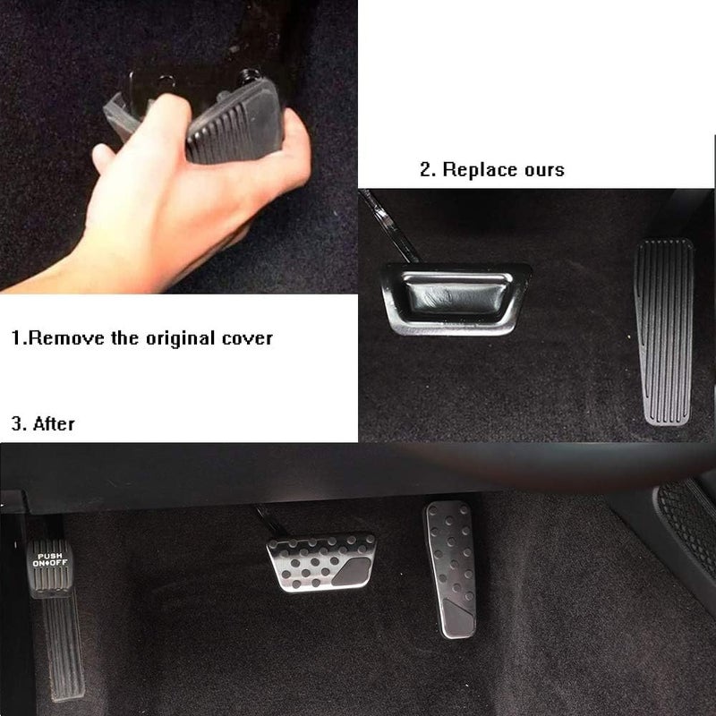 Keptrim for Charger Challenger Chrysler Stainless Accelerator Gas Brake Pedal Pad Kit for 2009-2019 Dodge Challenger Charger Chrysler300, Red 2pcs - Image 3