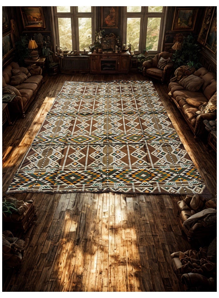 SMART HOME Large 270x170cm Ground Mat with Waterproof Tarpaulin Backing – Moisture-Resistant Trench Mat – Practical Heritage Outdoor Rug for Garden, Camping, and Picnics - Image 1