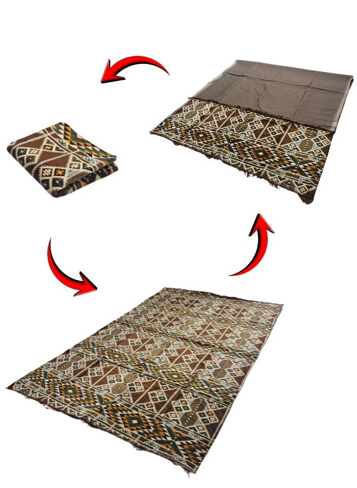 SMART HOME Large 270x170cm Ground Mat with Waterproof Tarpaulin Backing – Moisture-Resistant Trench Mat – Practical Heritage Outdoor Rug for Garden, Camping, and Picnics - Image 2