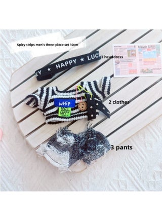 CloThes Only] STar Dew PendanT CloThes ReplacemenT T-shirT Jeans SkirT Shawl JumpsuiT Year Baby CloThes-Specifications:10cm-Color:Spicy Strips Three-piece Men's Set 10cm - pzsku/Z723933F126748F6831DFZ/45/1746232391/043ceae4-97f0-4026-804b-7d8c827f1d16