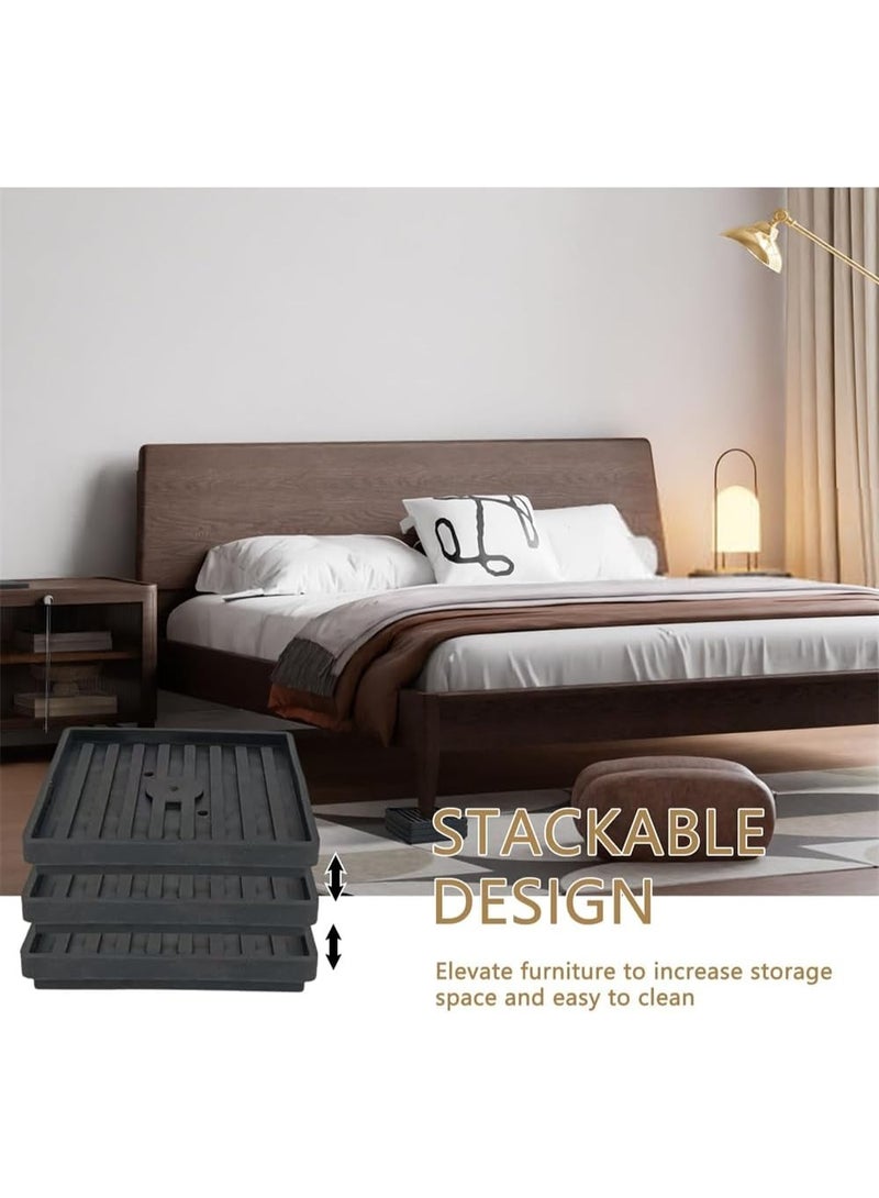 موثوقية التنبؤ رافعات أسرة شديدة التحمل، مجموعة من 8 قطع، رافعات أثاث مربعة قابلة للتكديس، رافعات أثاث أسرة قابلة للتعديل بارتفاع 0.5-2 بوصة، وسادة أثاث صلبة مانعة للانزلاق للسكن الجامعي، الطاولة، الأريكة، الكرسي - Image 5