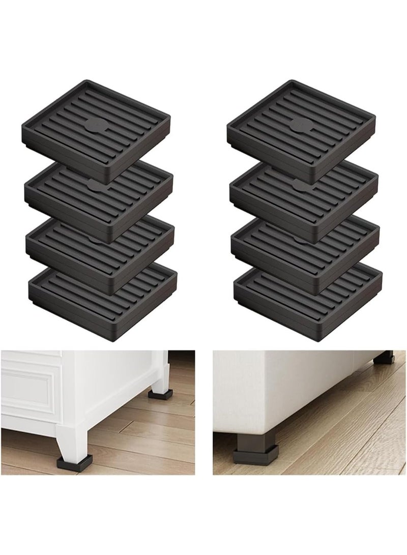 موثوقية التنبؤ رافعات أسرة شديدة التحمل، مجموعة من 8 قطع، رافعات أثاث مربعة قابلة للتكديس، رافعات أثاث أسرة قابلة للتعديل بارتفاع 0.5-2 بوصة، وسادة أثاث صلبة مانعة للانزلاق للسكن الجامعي، الطاولة، الأريكة، الكرسي - Image 1