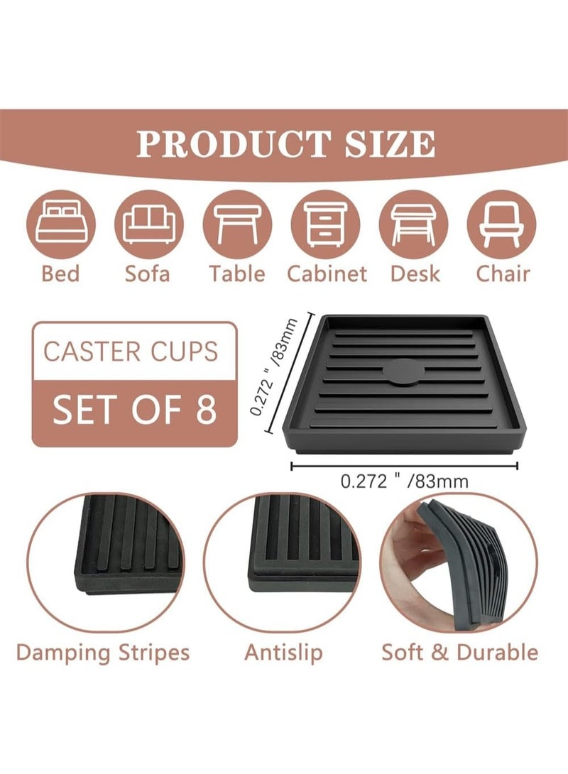 موثوقية التنبؤ رافعات أسرة شديدة التحمل، مجموعة من 8 قطع، رافعات أثاث مربعة قابلة للتكديس، رافعات أثاث أسرة قابلة للتعديل بارتفاع 0.5-2 بوصة، وسادة أثاث صلبة مانعة للانزلاق للسكن الجامعي، الطاولة، الأريكة، الكرسي - Image 2