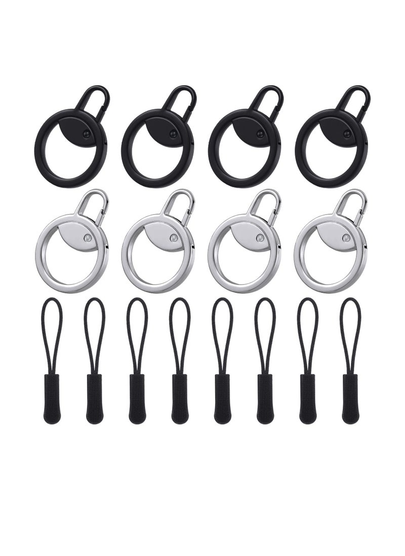 Excefore - Ring Zipper Pull Replacement, Zipper Pulls Extensions, Luggage Zipper Tab Replacement, 16 Pcs Detachable Zipper Pulls Repair Kit Zipper Tab Tags Cord Extension Fixer for Jackets Backpack - Image 1