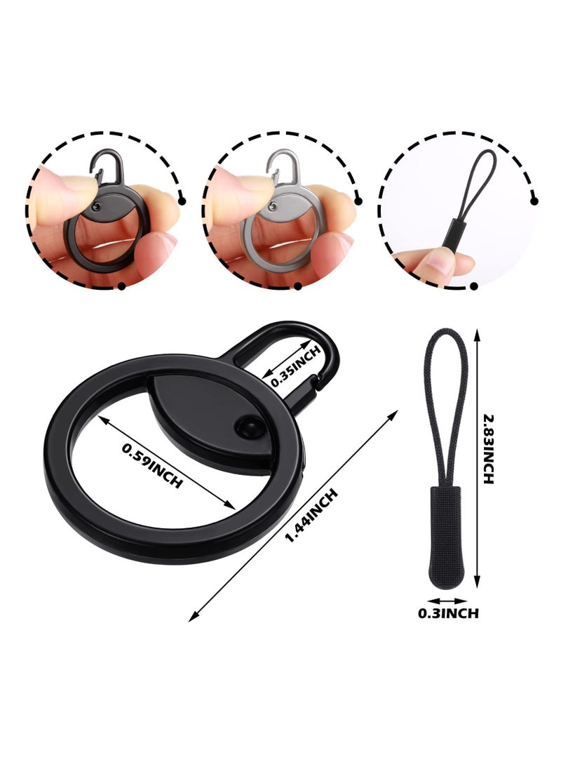 Excefore - Ring Zipper Pull Replacement, Zipper Pulls Extensions, Luggage Zipper Tab Replacement, 16 Pcs Detachable Zipper Pulls Repair Kit Zipper Tab Tags Cord Extension Fixer for Jackets Backpack - Image 1