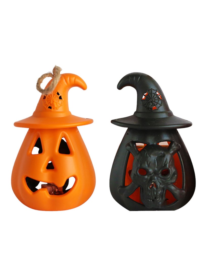 Highland 1 Piece Double Sided Pumpkin Skull Halloween LED Hanging Light - Image 1