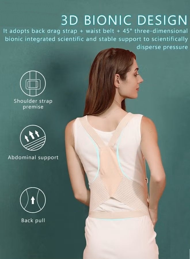 Beige Medium Maternity Belly Band for Pregnant Women Adjustable Breathable Pregnancy Support Belt with Back Brace and Shoulder Strap - Image 3