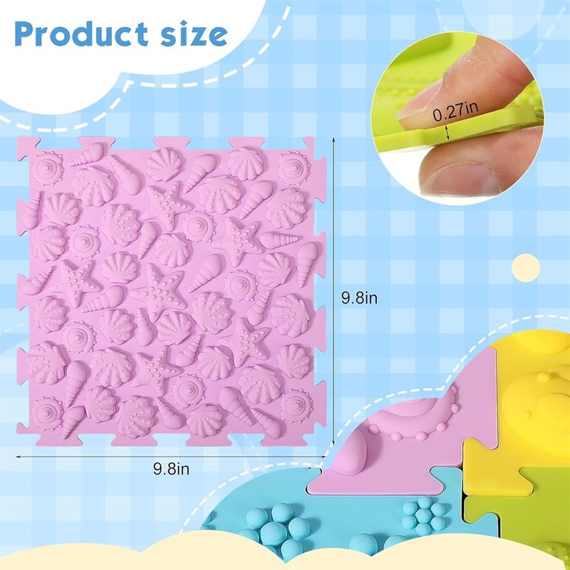 AM ANNA 12PCS Sensory Mats for Autistic Children - Textured Puzzle Play Mats - Image 4