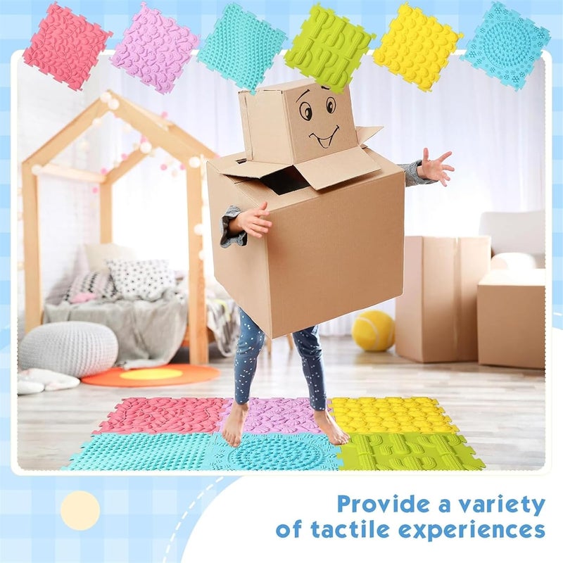 AM ANNA 12PCS Sensory Mats for Autistic Children - Textured Puzzle Play Mats - Image 5