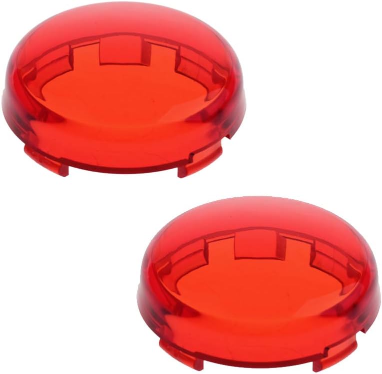 NTHREEAUTO Bullet Rear Turn Signal Light Lens Red Cover Compatible with Harley Dyna Street Glide Road King - Image 1
