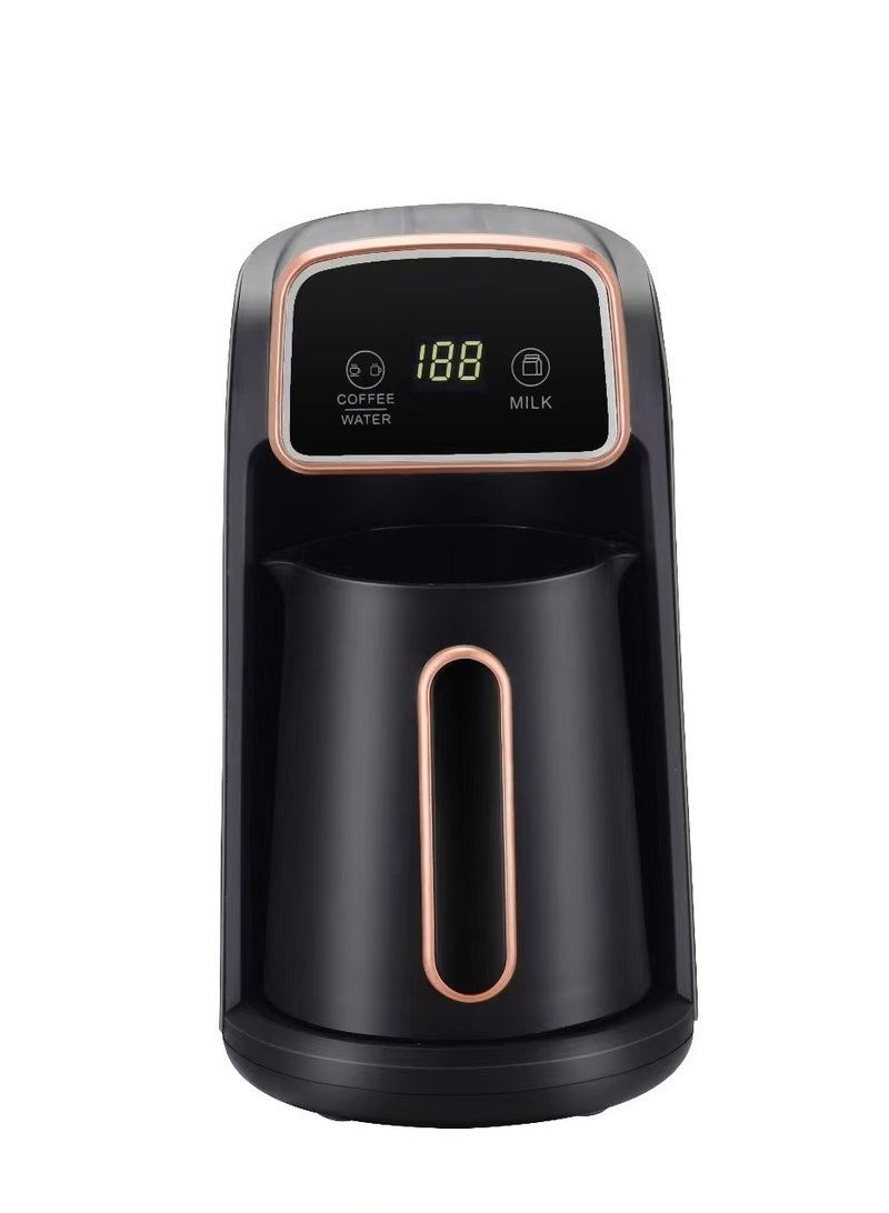 Electric Turkish Coffee Maker 0.6 Liter Capacity | With Light and Sound Indicators | Automatic Power Off and Overheat Protection | Tea/Coffee/Milk Brewing Home Office Coffee Pot | 600W | TY-CKT1101 |Gold/Black 