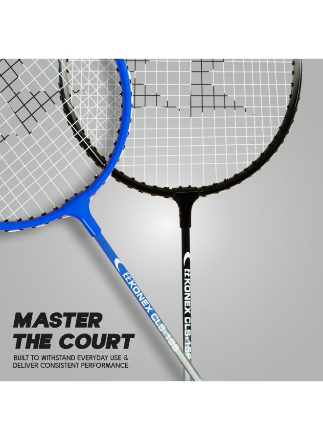 KONEX Lightweight Aluminium Composite Badminton Racquet with Free Cover | for Beginner and Intermediate Players (Black/White-Full Cover, Pack of 2) - Image 4