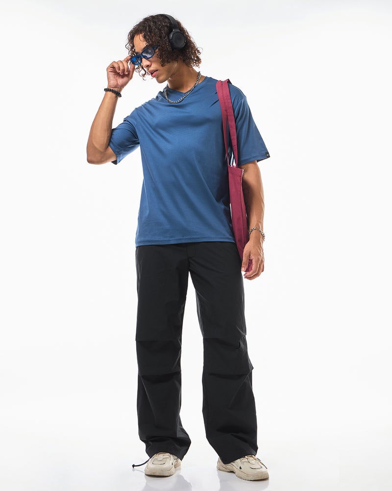 bewakoof Men's Black Baggy Oversized Parachute Pants - Image 4