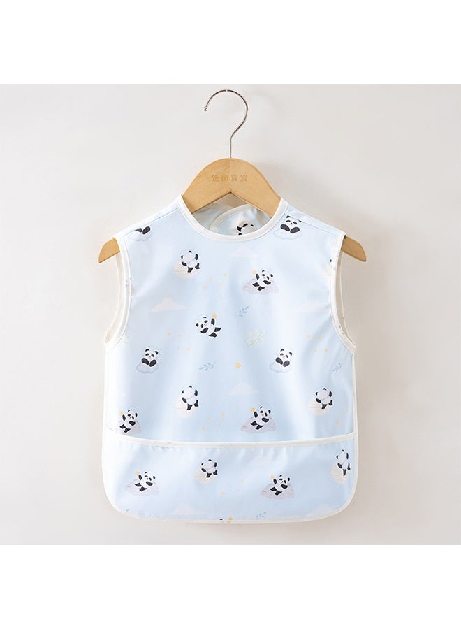 Baby Feeding Bib – Waterproof Baby Smock Bib, Wearable Apron to Prevent Getting Dirty (Panda) - Image 1