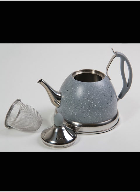 Multi-coloured jug for tea and milk, with an elegant touch.