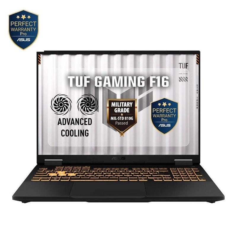 أسوس Asus TUF Gaming F16 FX608JMI-TU657W Laptop, Intel Core I7 14650HX, 512GB SSD, 16GB RAM, 16 Inch, WUXGA, IPS, NVIDIA GeForce RTX 5060 8GB GDDR7, Windows 11 - Jaeger Gray Jaeger Gray - Image 1