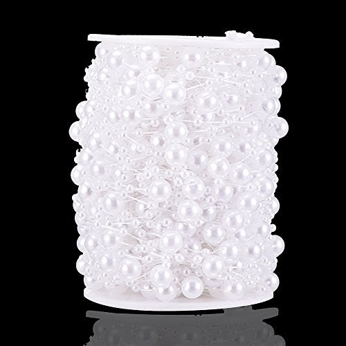 Bingcute 100 Feet Fishing Line Artificial Pearls String Beads Chain Garland Flowers Wedding Party Decoration,Party Supplies - Image 2