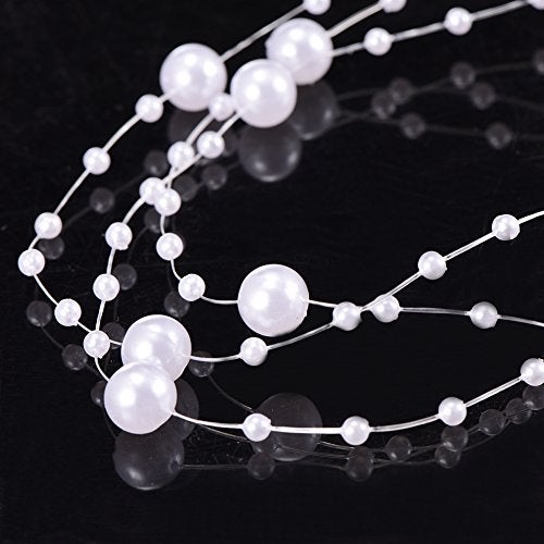 Bingcute 100 Feet Fishing Line Artificial Pearls String Beads Chain Garland Flowers Wedding Party Decoration,Party Supplies - Image 4