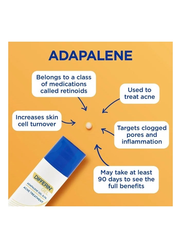 differin - Differin Gel for Acne Treatment 0.1% Adapalene Pump 15g - Image 1