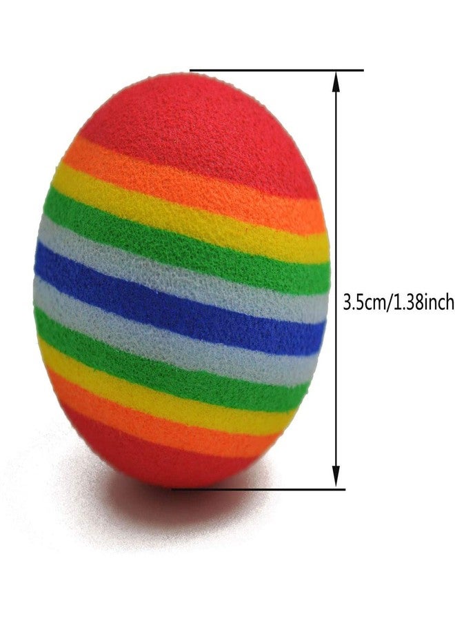 VOVIGGOL 12 Pack Rainbow Cat Toy Balls Soft EVA Foam Interactive Indoor Kittens Favorite Toys 1.38" Dia. Small Dogs Puppies Toy Balls Bulk Activity Chase Quiet Play Sponge Ball - Image 2