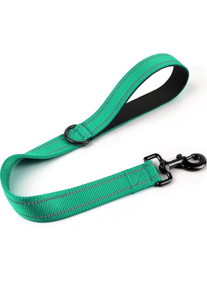 Joytale Joytale Strong Short Dog Leash 2FT, 1.2 Inch Wide, Heavy Duty, Padded Handle for Traffic Control, Reflective Leash for Medium and Large Dogs Walking Training, Teal - Image 1