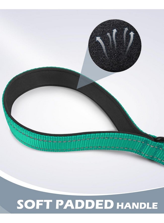 Joytale Joytale Strong Short Dog Leash 2FT, 1.2 Inch Wide, Heavy Duty, Padded Handle for Traffic Control, Reflective Leash for Medium and Large Dogs Walking Training, Teal - Image 3