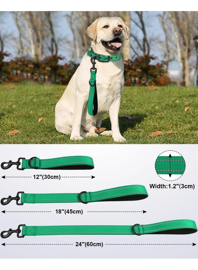 Joytale Joytale Strong Short Dog Leash 2FT, 1.2 Inch Wide, Heavy Duty, Padded Handle for Traffic Control, Reflective Leash for Medium and Large Dogs Walking Training, Teal - Image 2