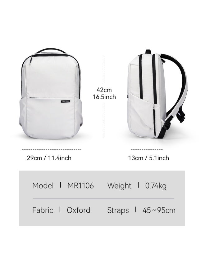 Mark Ryden MR1106 White Light Line Series Backpack – Ultra Lightweight 0.74kg, Fits 15.6” Laptop & Tablet, Water-Resistant Oxford Fabric, YKK Zipper, Adjustable Straps - Image 3