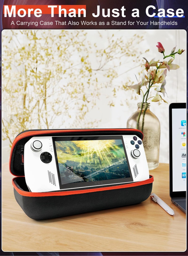 ROG Ally Carrying Case - Double Layer Zipper, Anti-Scratch, Dustproof & Dropproof Protection, Convenient Compartments, Stylish Black Design - Image 5