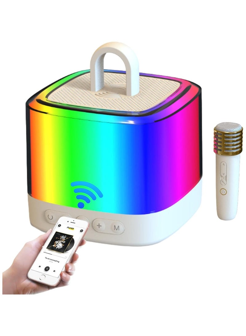 Portable Karaoke Machine  Retro Bluetooth Speaker Rechargeable Small Bluetooth Speaker, Durable Karaoke Machine with Microphone, HD Sound Quality for Home Dining - Image 1