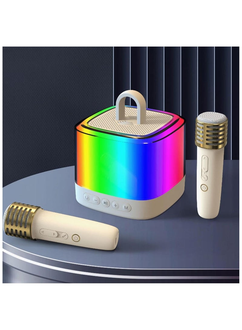 Portable Karaoke Machine  Retro Bluetooth Speaker Rechargeable Small Bluetooth Speaker, Durable Karaoke Machine with Microphone, HD Sound Quality for Home Dining - Image 4