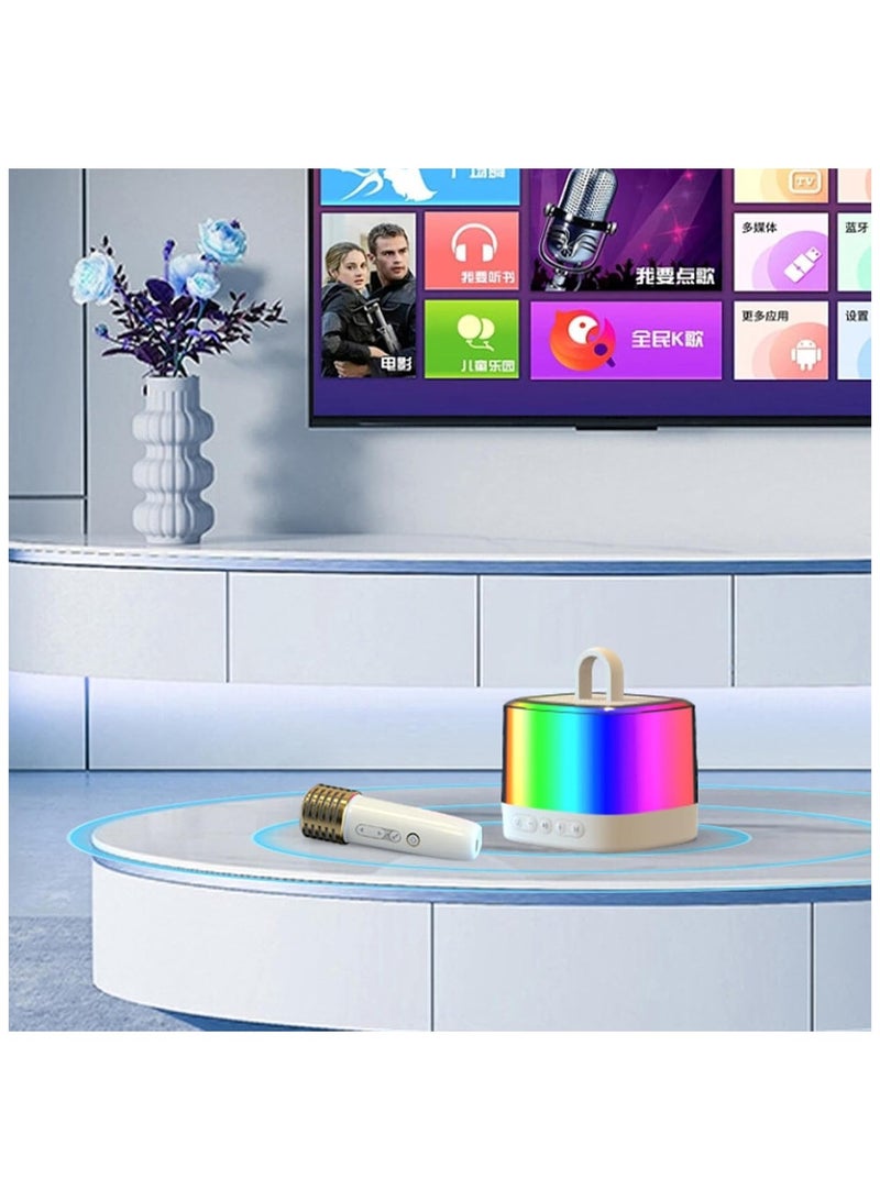 Portable Karaoke Machine  Retro Bluetooth Speaker Rechargeable Small Bluetooth Speaker, Durable Karaoke Machine with Microphone, HD Sound Quality for Home Dining - Image 5