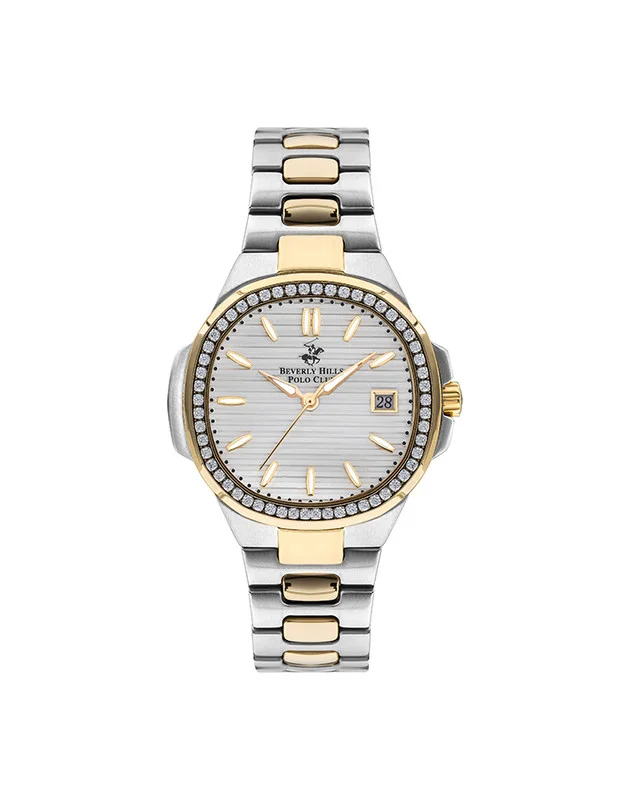 بيفرلي هيلز بولو كلوب Beverly Hills Polo Club BP3320X.230 Women's Analog Display Watch & Metal Strap Silver