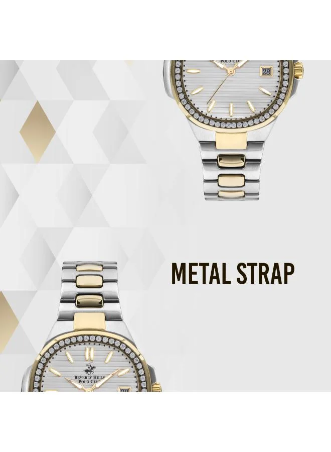 بيفرلي هيلز بولو كلوب Beverly Hills Polo Club BP3320X.230 Women's Analog Display Watch & Metal Strap Silver